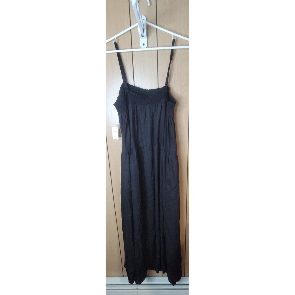 Old Navy Black Smocked Maxi Dress Women's Large L Sleeveless NWT Boho